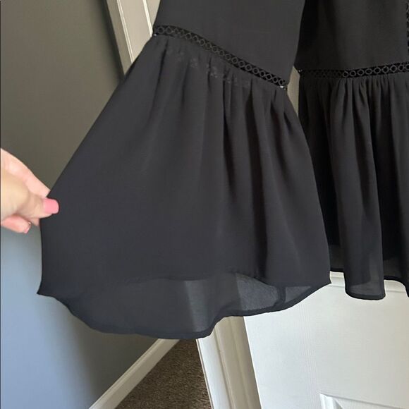 Ann Taylor Peplum Ruffle Sleeve Boho Blouse Top Size S - Picture 3 of 8